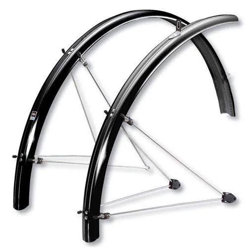 SKS Chromoplastics 26-os CAB műanyag sárvédő szett, 55-57 mm, V-pálcás, fekete