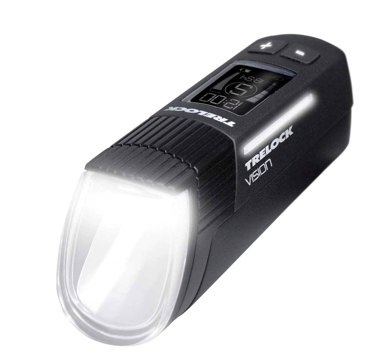 Trelock LS 760 i-GO Vision ION USB-ről tölthető első lámpa, power LED, fekete