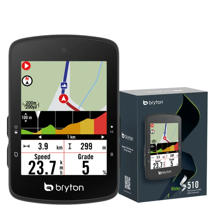 Bryton Rider S510 E GPS vezeték nélküli kerékpáros komputer, fekete