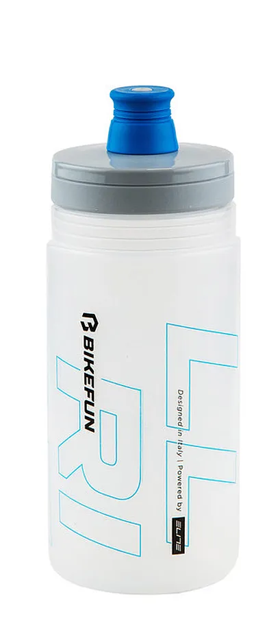 Bikefun Ride'n'Roll műanyag kulacs, 550 ml, csavaros, Elite, átlátszó