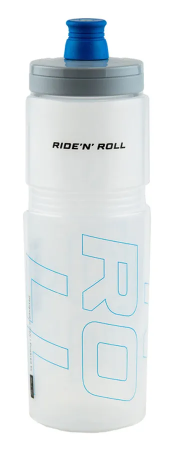 Bikefun Ride'n'Roll műanyag kulacs, 750 ml, csavaros, Elite, átlátszó-kék