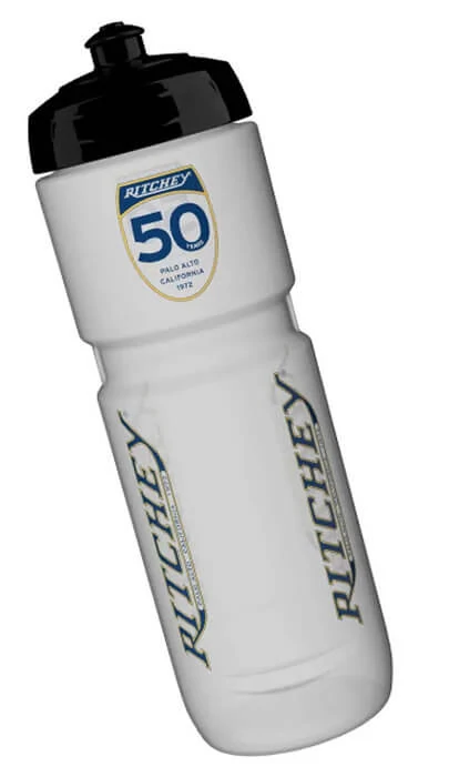 Ritchey 50th Anniversary műanyag kulacs, 800 ml, csavaros, fehér
