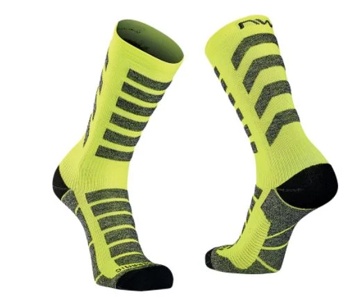 Northwave Husky Ceramic kerékpáros sportzokni, téli, fekete-fluo sárga, 36-39-es méret