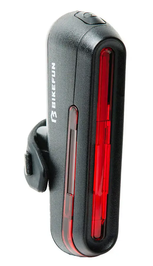 Bikefun Capella USB-ről tölthető hátsó lámpa, LED, nyeregcsőre rögzíthető, fekete