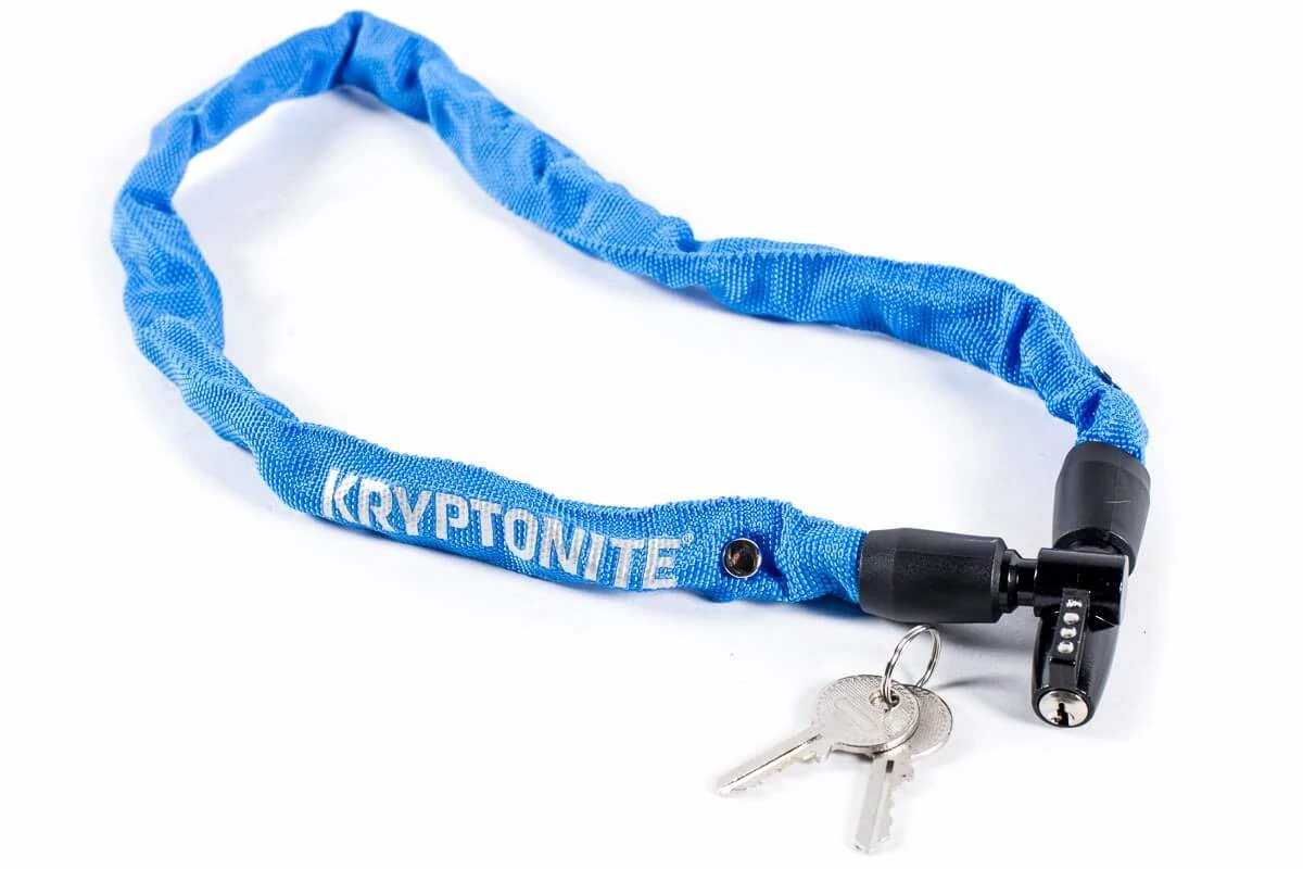 Kryptonite Keeper 465 integrált kulcsos láncos lakat, 65 cm x 4 mm, kék