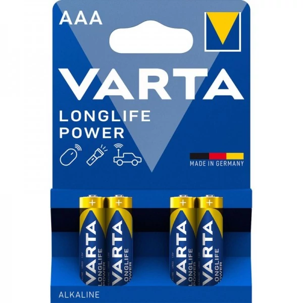 Varta Longlife Power AAA mikro ceruza elem, 4 db