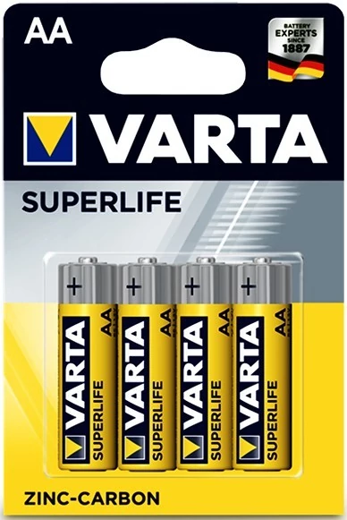 Varta Superlife Zinc-Carbon AA ceruza elem, 4 db