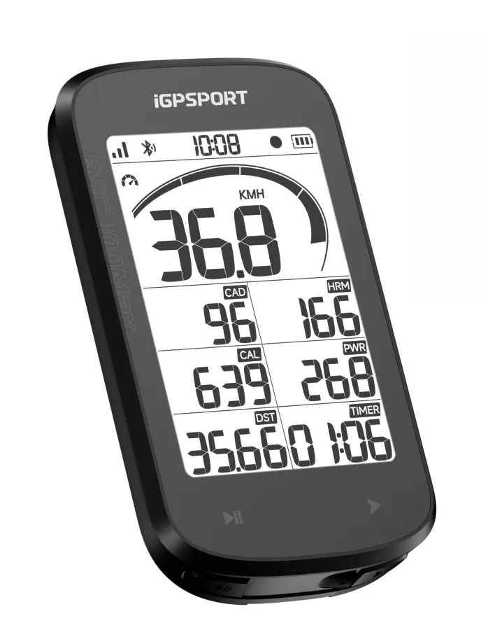 iGPSPORT BSC100 Max GPS-es kerékpár komputer, Bluetooth, 3 colos kijelző, fekete