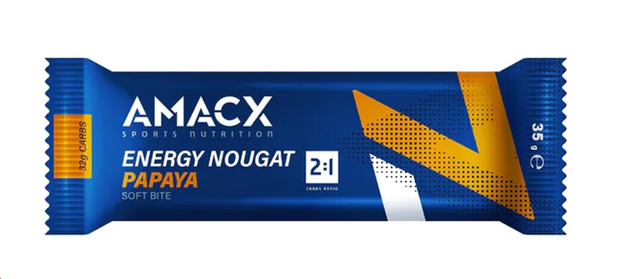 Amacx Energy Nougat Papaya energia szelet, 37g, 1db, papaja ízű