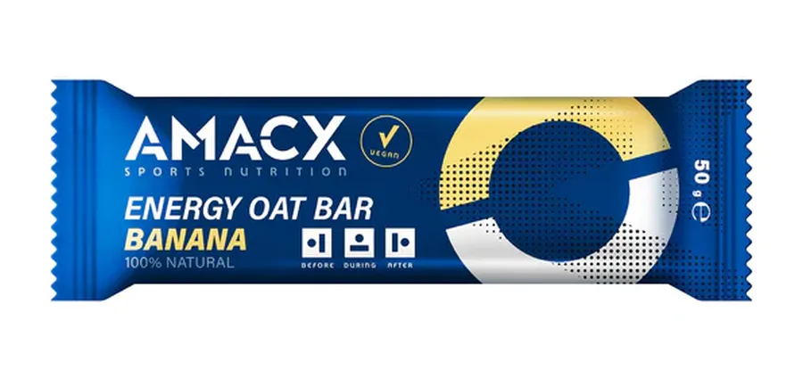 Amacx Energy Oat Bar Banana energia szelet, 50g, 1db, banán ízű