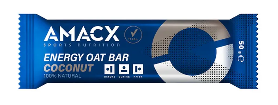 Amacx Energy Oat Bar Coconut energia szelet, 50g, 1db, kókusz ízű