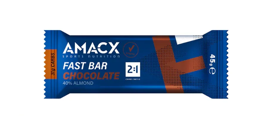 Amacx Fast Bar Chocolate energia szelet, 45g, 1db, csokoládé ízű