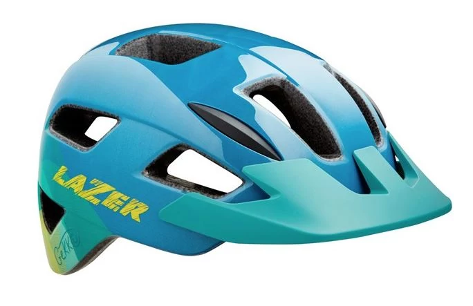 Lazer Gekko junior bukósisak, 50-56 cm, AutoFit System, kék-sárga