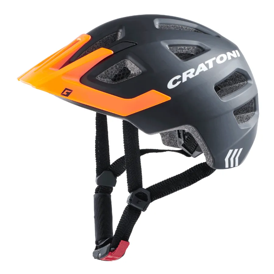 Cratoni Maxster Pro gyerek bukósisak, XS/S-es (46-51 cm), LED világítással, fekete-narancssárga