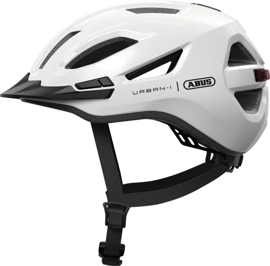 ABUS Urban-I 4.0 városi bukósisak, LED világítással, L (57-61 cm), fényes fehér