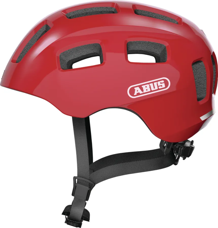 Abus Youn-I 2.0 gyerek bukósisak, LED világítással, M-es méret (52-57 cm), piros