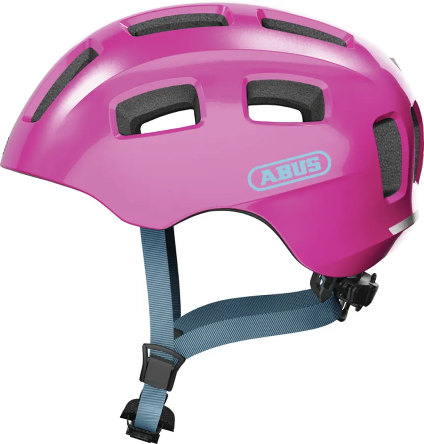 Abus Youn-I 2.0 gyerek bukósisak, LED világítással, S-es méret (48-54 cm), rózsaszín (sparkling pink)