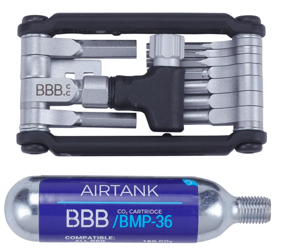 BBB BTL-203 RoyalFold CO2 Inflator marokszerszám, CO2 patron adapterrel, 14 funkciós, 126g, fekete