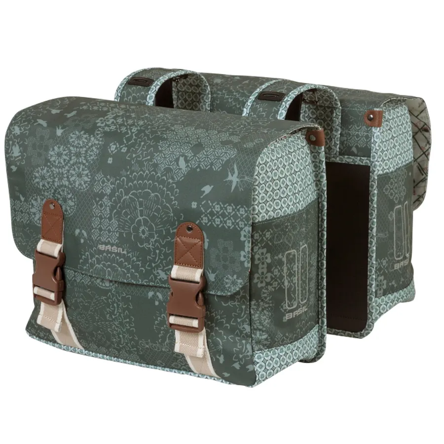 Basil Boheme két részes táska csomagtartóra, oldalra, 35L, zöld