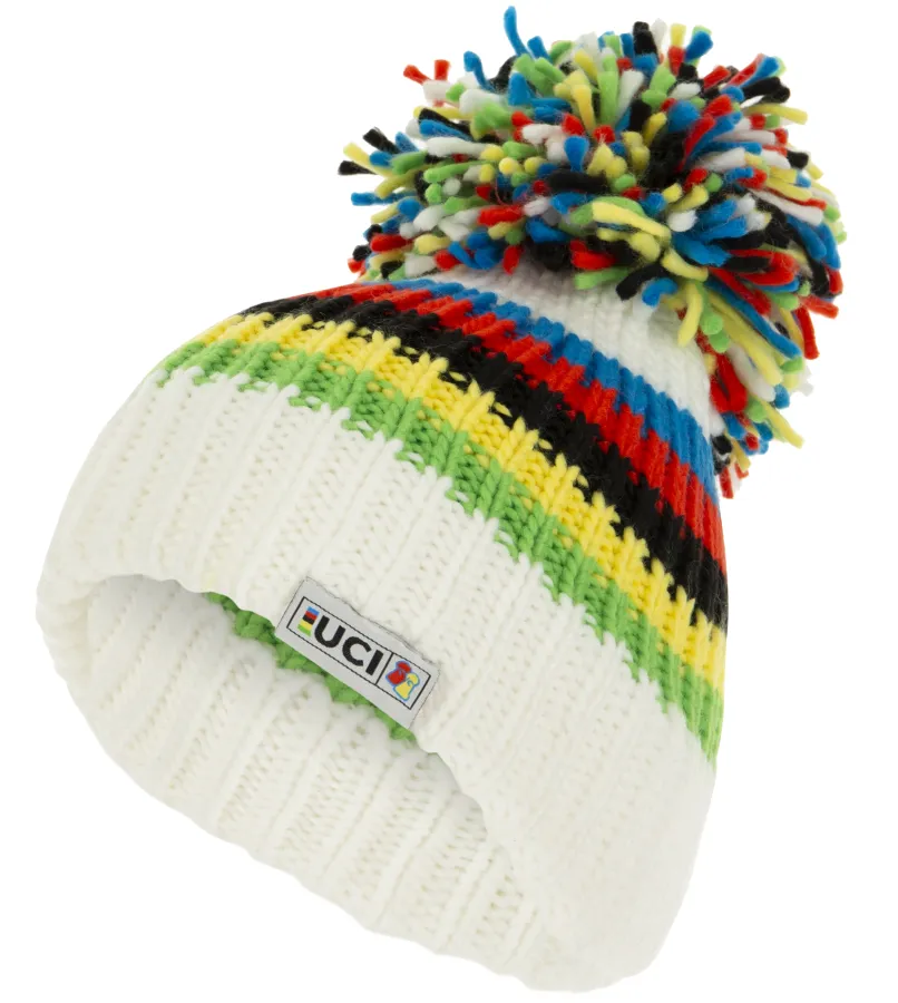 Santini Big Bobble UCI sapka, fehér-szivárványszínű