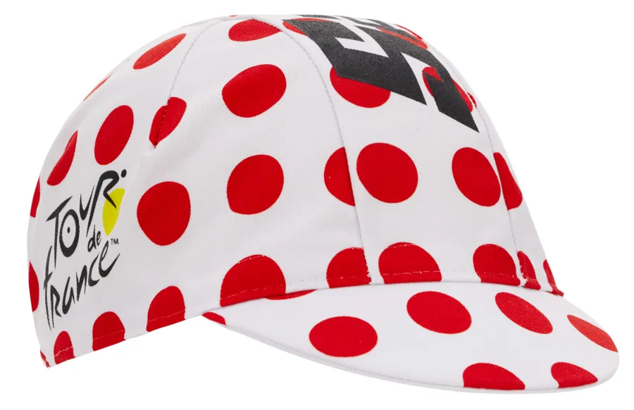 Santini Tour de France Polka Dot futársapka, fehér - piros pöttyös