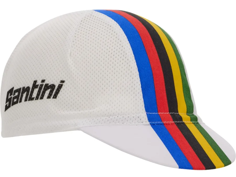 Santini UCI World Champion futársapka, fehér - szivárvány színű