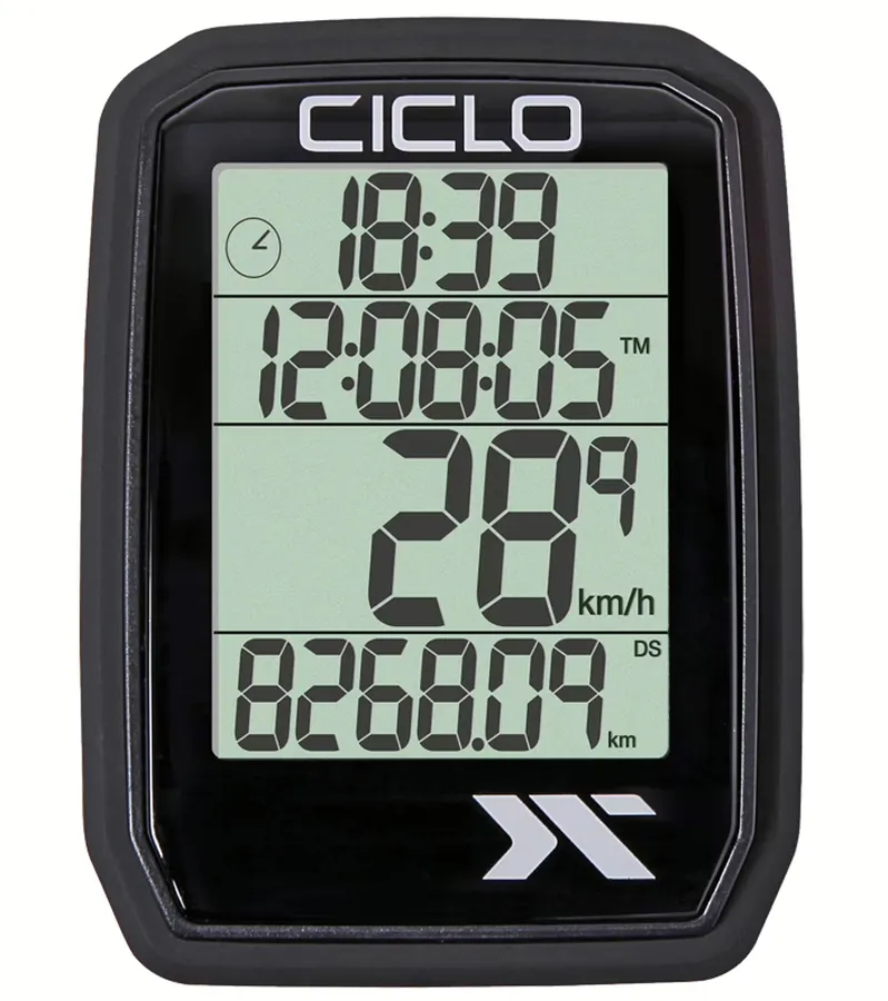 CicloSport Protos 105 vezetékes kerékpár komputer, 5 funkciós, fekete