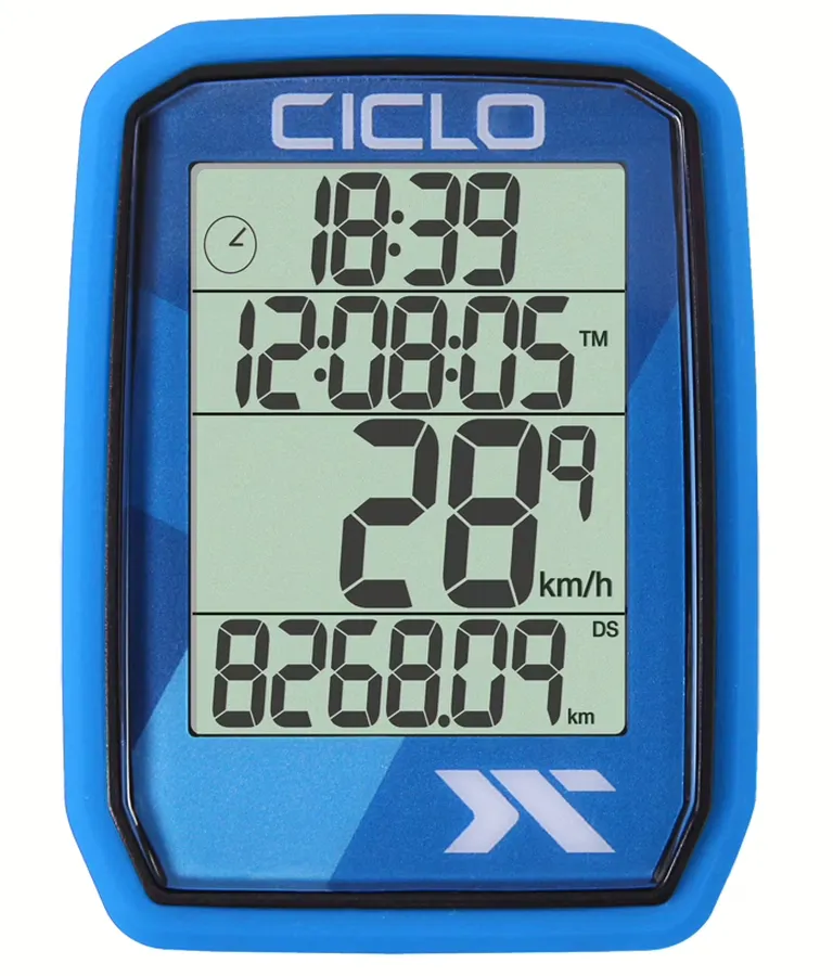 CicloSport Protos 105 vezetékes kerékpár komputer, 5 funkciós, kék