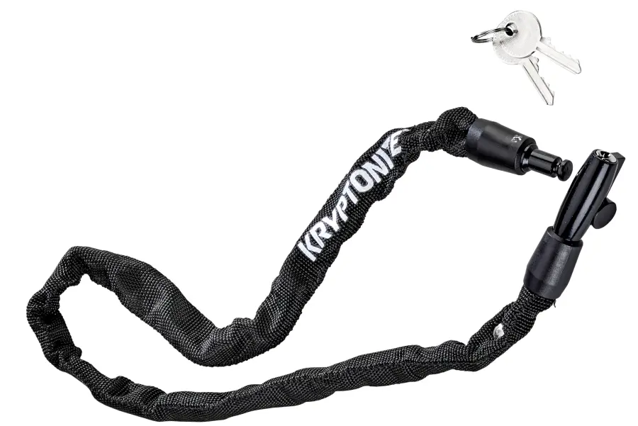 Kryptonite Keeper 465 integrált kulcsos láncos lakat, 65 cm x 4 mm, fekete