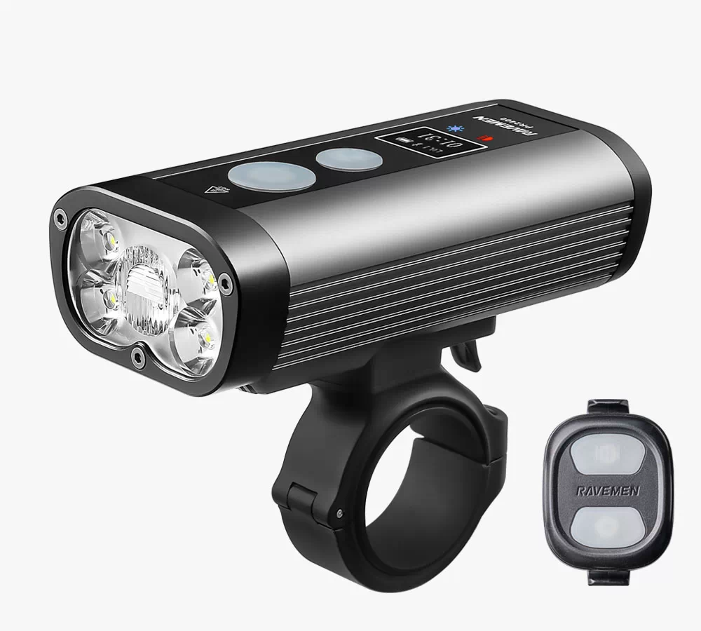 Ravemen PR2400 USB-ről tölthető LED-es első lámpa, 2400 lumen, fekete