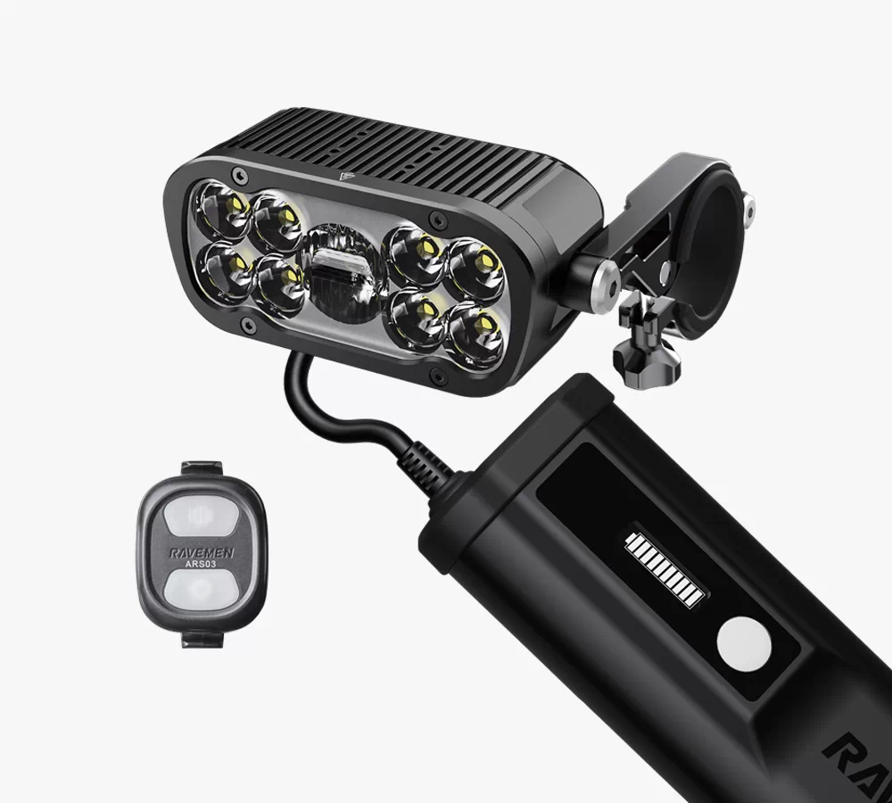 Ravemen XR6000 USB-ről tölthető LED-es első lámpa, 6000 lumen, fekete