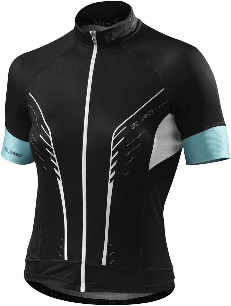 Specialized SL Pro női rövid ujjú mez, M-es, fekete-türkiz